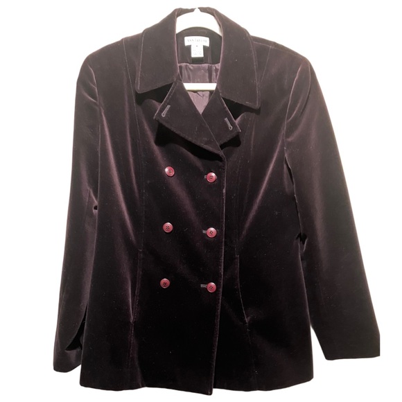 Ann Taylor Women's Deep Burgundy Double Breasted Long Blazer Size 8 - Picture 1 of 6